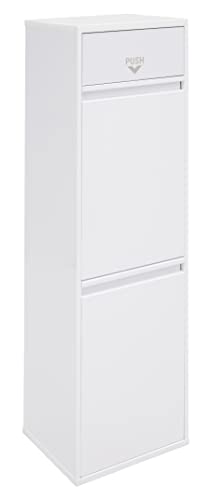 Arregui Confort Cubo de Basura y Reciclaje de Acero de 2 Cubos con Boca Superior, Blanco, 102,5 x 30,15 x 24,4 cm