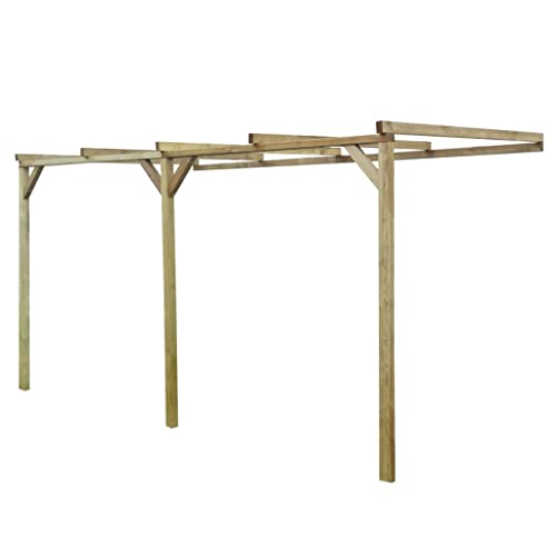 vidaXL Pérgola de Jardín Techo Inclinado de Madera de Pino Cenador de Patio