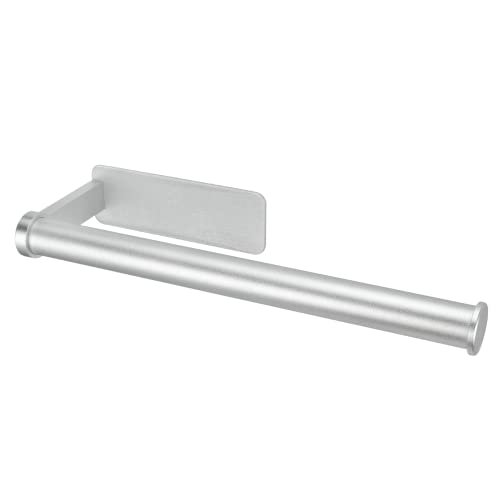 Adhesivo Portarrollos de Cocina Soporte para Papel de Cocina Dispensador Soporte para Papel, Aluminio, Sin Perforar, 28cm