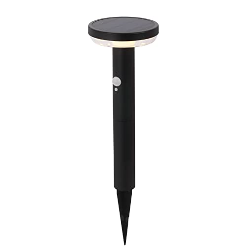 DAWALIGHT Luz Solares Exterior Jardin con sensor de movimiento,3 modos Blanco Cálido baliza redonda impermeable IP44 LED para Camino de Jardín, Patio, Calzada, Piscina y Camping, negro