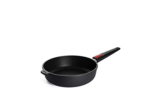 Woll Titanium Induction Nowo Titanum - Sartén de inducción (26 cm de diámetro, 7 cm de alto, con mango extraíble, apta para todo tipo de fuegos, aluminio fundido, apta para horno), color negro