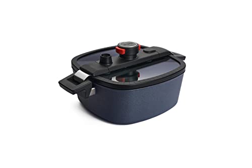 Woll Active Lite - Cacerola cuadrada con tapa Active-Lite, 26 cm x 26 cm, 10,5 cm de alto, 5,5 litros, con 2 asas laterales, inductiva, apta para todo tipo de fuegos, aluminio, antracita