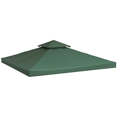 Outsunny Techo de Reemplazo 3X3 Metros para Carpa Pabellón Toldo Eventos y Bodas Verde Esmeralda