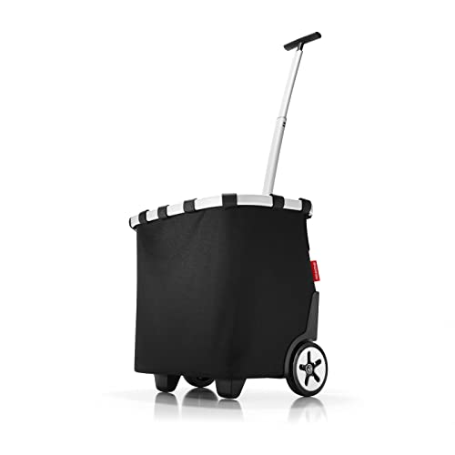 reisenthel carrycruiser Frame - Carro de la Compra de Dos Ruedas portátil con Correa Ajustable para Hombro, Estructura Estable de Aluminio, Material Resistente al Agua, Estampado Cebra, Couleur:Black