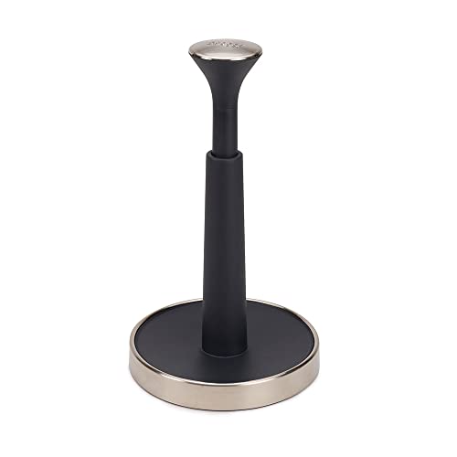 Joseph Joseph Portarrollos de cocina tipo empuja y rasga para quitarlos fácilmente (altura máxima del rollo de cocina de 24 cm), gris oscuro