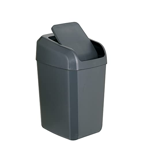 Denox DEN131 Papelera Troya con Tapa basculante 30 litros, Antracita, 350x280x530 mm