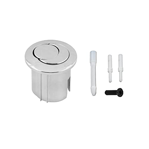 YUCKMZ Botón de doble lavado, estilo D2D, doble enjuague, media luna, alcance corto, AH0001800R, compatible con el cisterna ROCA D2D, botón de presión para inodoro 822043001, Plata