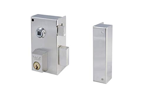 Yale 56BR70DHN - Cerradura de sobreponer estándar para puertas niquelado (entrada 40 mm derecha 56-B cilindro redondo)