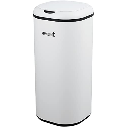MaxxHome - Cubo de basura, con sensor automático de apertura y cierre (acero inoxidable, 30 L, 29 x 29 x 61,5 cm)