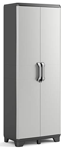 Keter Gear - Armario Escobero, 182 x 68 x 39 cm, Color Gris/Antracita