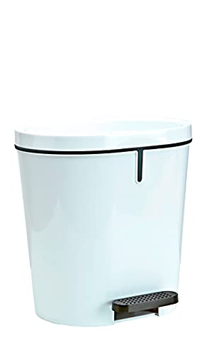 Denox DEN098 Pedalbin Oval 8 litros, Blanco, 280x230x286 mm