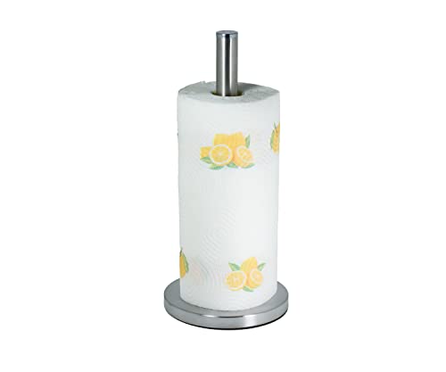 Portarrollos de Cocina (Acero Inoxidable) Antideslizante / Portarollos para Papel de Cocina / Soporte para Papel de Cocina / 33 cm x 15 cm de Diametro para Rollo Papel Cocina estandar
