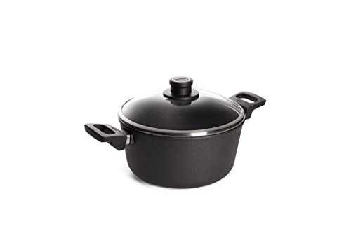 Woll nowo Titanium - Cazuela (Hierro Forjado, con 2 Asas, con Tapa de Seguridad)