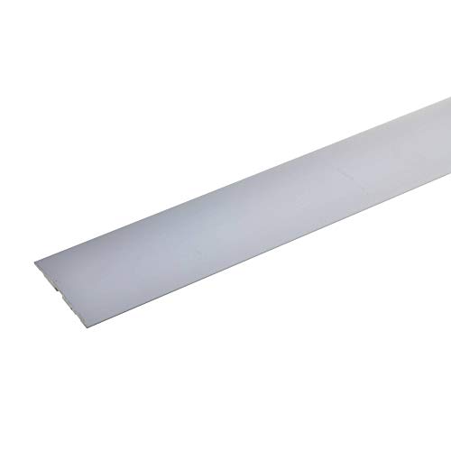 acerto 36737 Perfil de transición de aluminio autoadhesivo 100 cm - plateado * 4x50 mm * Robusto * Resistente a los arañazos | Listón de transición para moqueta laminado y parquet