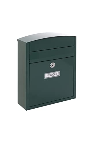 ARREGUI Compact E5733 Buzón Exterior de Acero, Tamaño S (Correo DIN A5), Buzón de Pared Pequeño, Buzón de Correo Individual, Antilluvia, Fácil de Instalar, Verde