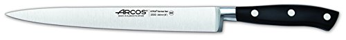 Arcos Serie Riviera - Cuchillo Filetero Cuchillo para Carne, Hoja de Acero Inoxidable Forjado NITRUM 200 mm, Mango de Polyoxymethylene (POM), Color Negro