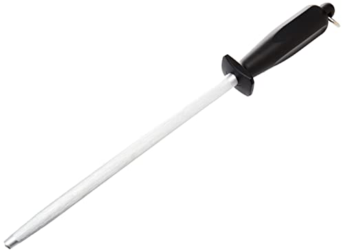 ARCOS Afilador Acero 10 Pulgadas Nitrum Acero Inoxidable y Hoja 250 mm, Serie Chaira, Cuerpo Acero al Carbono Recubierto Cromo 11 - Mango Polipropileno, Formas ligeras y suaves, Color Negro