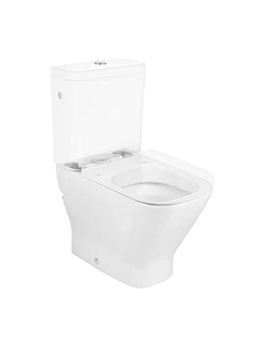 Roca,The Gap,SQUARE - Taza compacta adosada a pared con salida dual para inodoro de tanque bajo. Incluye juego de fijación.,Blanco,365mm x 600mm x 790mm,A342472000