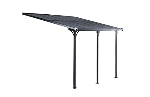 Gardiun KIS13015 - Pérgola de Pared Elliot - 15 m² 495x300x225/270 cm Aluminio y Policarbonato