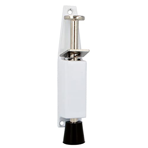 Amig - Retenedor de Pie de Goma Mod.10 para Sujetar y Mantener Abiertas las Puertas | Tope Vertical de Zamak | Anti Portazos | Medidas: 120 x 25 mm | Recorrido: 28 mm | Blanco