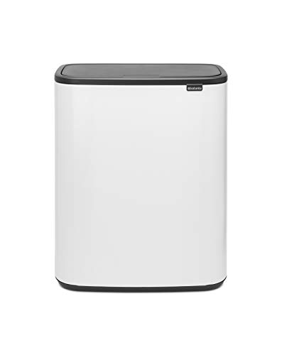 Brabantia Cubo de basura, Blanco, 2 x 30 l