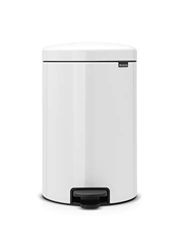 Brabantia 114243 Cubo de basura con pedal NewIcon, 20L, Blanco