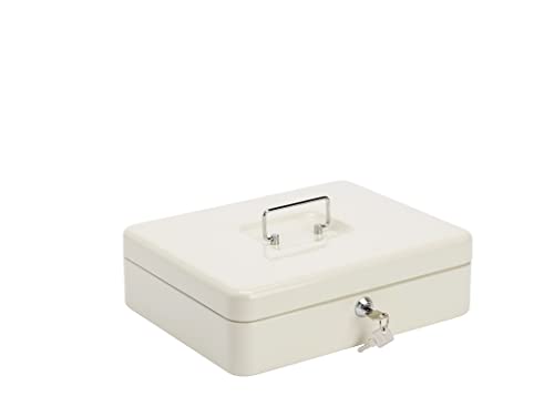 BURG-WÄCHTER Caja de caudales con cerradura de llave y bandeja para dinero, Chapa de acero, Money 5030, Gris claro