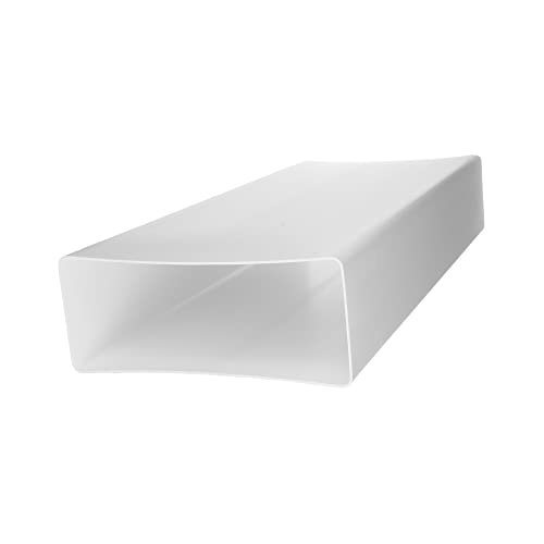 Vent Systems 220x90 mm 0.5m de largo conector de tubería rectangular de canal plano para la conexión de tubería, conducto de aire de escape o canal de aire de suministro. 220 x 90 mm - 50 cm