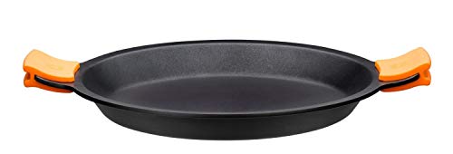 BRA Paellera, Aluminio Fundido, Negro, con cubierta antiadherente, 40 cm