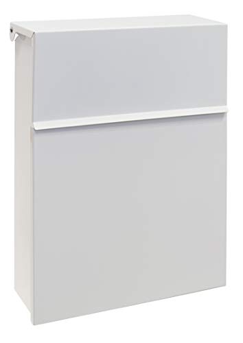 ARREGUI Figure E6701 Buzón Exterior de Acero, Tamaño M (Correo DIN A4 y Revistas), Buzón de Correo con Cerradura Tapada, Buzón de Pared Mediano, Antilluvia, Fácil de Instalar, Blanco