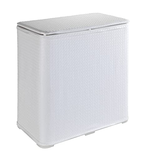 WENKO Pongotodo Wanda - Cesta para la ropa con tapa Capacidad: 65 l, plástico, 49 x 50 x 27 cm, Blanco