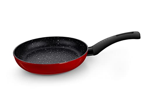 BRA Titanio NONSTICK-Sartén Aluminio Forjado 28cm, Antiadherente tricapa sin PFOA, Apta para Todo Tipo de Cocina e inducción, roja, 50 W, 5.3 tons, Negro/Rojo