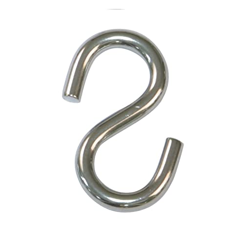 amig, Pack de 6 Ganchos Abiertos Tipo S Mod.30165 para Colgar Herramientas o Utensilios de Cocina y Bricolaje, Para Conectar Cuerdas, Cadenas o Cintas, De Acero Inoxidable, Multicolor, Ø3 x 30 mm.
