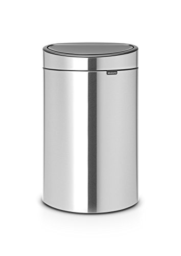 Brabantia Touch Bin Cubo de Basura para Reciclaje, 23+10 litros, Acero Mate Antihuellas