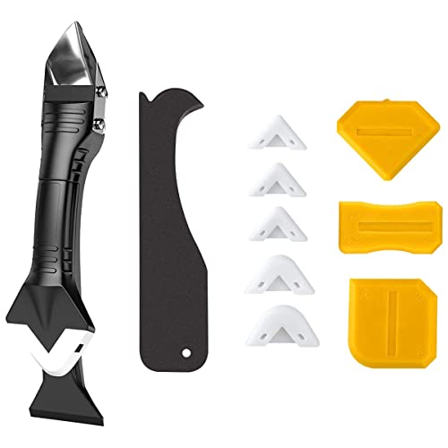 Herramientas de Calafateo de Silicona,3 in 1 Herramienta Silicona Aplicador Rascador,sellador de silicona eliminación de alisado,kit raspador de silicona para baño, cocina,piso, removedor de sellador