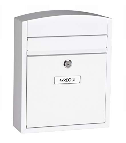 Arregui Compact E5731 Buzón Individual de Acero, Blanco, Tamaño S (DIN A5) - 28.5 x 24 x 9.5 cm