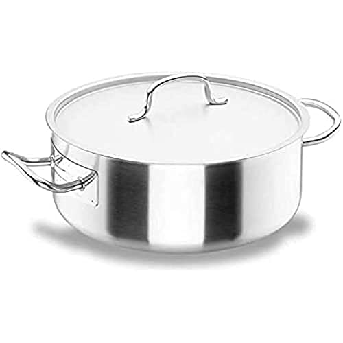 Lacor - 50028 - Cacerola Con Tapa Chef Classic 28 cm Inox, Color Plata