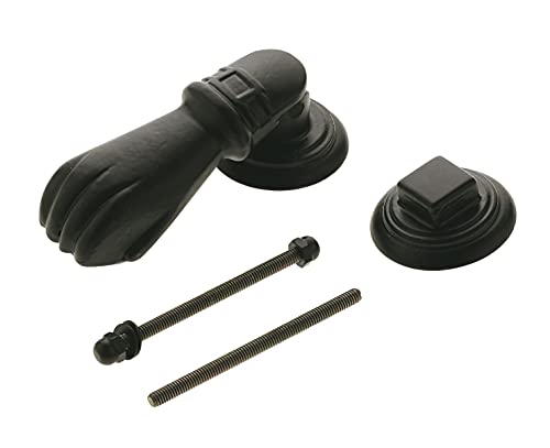 Amig - Aldaba para Puertas de Entrada Exteriores o Interiores Negra con Forma de Puño de Estilo Rústico - 113 x 54 mm | Llamador de Acero Macizo Acabado en Epoxi Negro Anti Corrosión