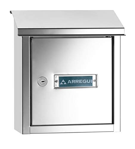 ARREGUI V4097 Buzón Recogecartas de Acero Inoxidable Para Puertas o Verjas en el Interior, Boca Recogecartas de 23x4 cm, Tamaño S (Correo DIN A5), Anticorrosivo, Fácil de Instalar, Inox Brillo