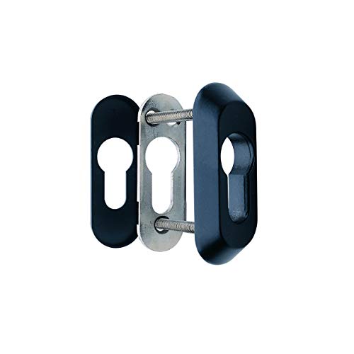 Tesa Assa Abloy E21000NE Escudo Embellecedor De Seguridad Para Perfiles Metalicos Negro E210