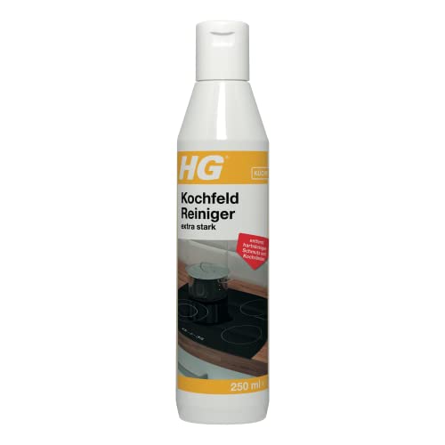 HG Limpiador de vitrocerámica extrafuerte, 2 x 250 ml, elimina la grasa persistente y el hollín, para todas las placas de cerámica, de gas y vitrocerámica