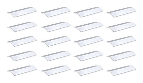 Emuca - Tirador para muebles, Tirador adhesivo para cajón, armario, mueble de cocina, baño, dormitorio y oficina, largo 126mm, Aluminio, Anodizado mate, Lote de 20