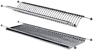 bricoleva.it Escurreplatos con bandeja de acero inoxidable para gabinetes de cocina – Escurreplatos colgante cocina para platos y vasos – Diferentes tamaños (86 cm)