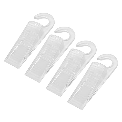 Kukicu ✮ Cuña para Puerta Transparente ✮ Topes para Puertas - Tope Retenedor con Gancho Integrado para Fácil Almacenamiento - Sujeta Puertas para Todo Tipo de Suelos (Pack 4 Unidades)