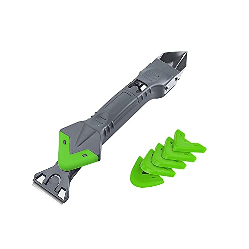 Herramienta de Rascador Silicona, ZoneYan Herramientas de Calafateo de Silicona, 5 en 1 Herramientas de Calafateo, Silicone Sealant Remover Tool, Silicona Eliminación de Alisado Para Baño Cocina Sala