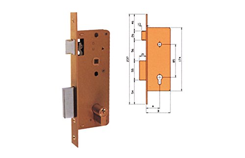 Ezcurra M38867 - Cerradura embutir hierro latonado 4000-35