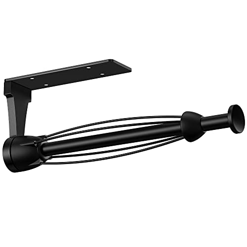 VEHHE Portarrollos Cocina,Soporte Rollo Papel Cocina,Negro sin Taladrar,Porta Pañuelos Autoadhesivo Fuerte Amortiguado para Colgar en el Baño de la Cocina,Suministrado con Pegamento y Tornillos