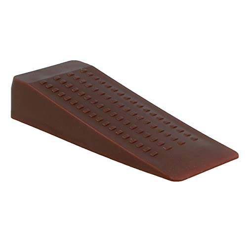 Amig - Cuña de plástico | Retenedor en pendiente con marcas antideslizantes | Tope para puertas de paso interior | Color: Marrón Oscuro