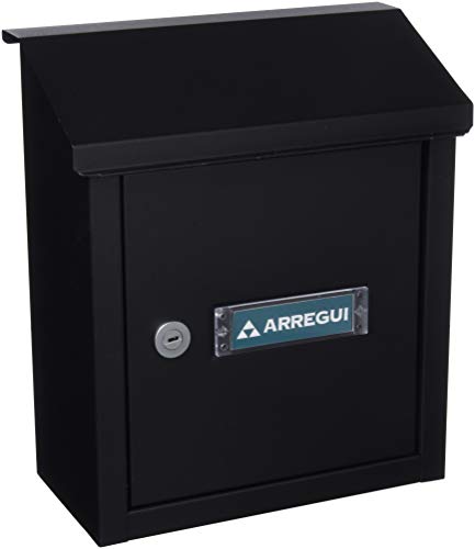 ARREGUI V4094 Buzón Recogecartas de Acero Para Puertas o Verjas en el Interior, Boca Recogecartas de 23x4 cm, Tamaño S (Correo DIN A5), Resistente a la Intemperie, Fácil de Instalar, Negro Texturado