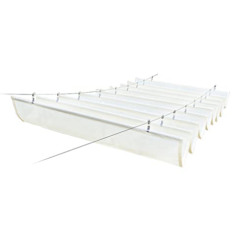 U Shape Toldo Ondulado,Cubierta de Sombra Extensible,70% UV Block Toldo Vela de Sombra,Cubierta de Pérgola,Cubierta de Toldo,para Pabellón Sombra,con Kit de Montaje (1.3x4m/4.2x13ft)